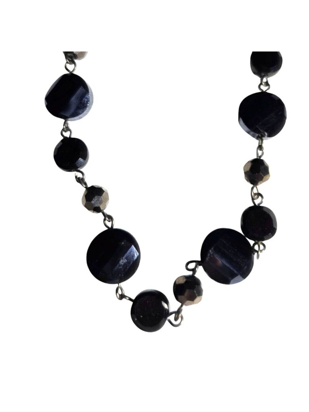 Joan Rivers necklace Black Bead Long iridescent womens Jewelry party dressy